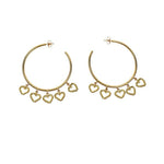 Load image into Gallery viewer, GOLD tone &quot;Big Love&quot; Heart Hoop Earrings
