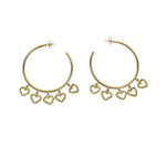 Load image into Gallery viewer, GOLD tone "Big Love" Heart Hoop Earrings