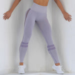 Load image into Gallery viewer, Open Mesh Seamless Leggings with mock Sock Stripes