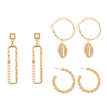 Load image into Gallery viewer, Gold Tone 3 Piece Earring Bundle