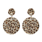 Load image into Gallery viewer, Cheetah Print Acrylic Circle Drop Earrings
