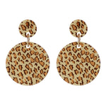 Load image into Gallery viewer, Cheetah Print Acrylic Circle Drop Earrings