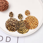 Load image into Gallery viewer, Cheetah Print Acrylic Circle Drop Earrings