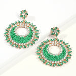Load image into Gallery viewer, Baroque Crystal and Rice Bead Round Earrings