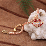 Load image into Gallery viewer, Rose Tone 'Lips" Clasp Bracelet