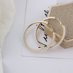 Load image into Gallery viewer, Gold Tone 6cm Pearl Hoops