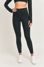 Load image into Gallery viewer, Black Stucco Textured Leggings