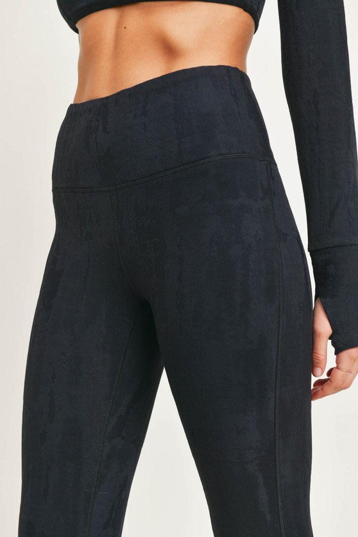 Black stucco Textured Leggings