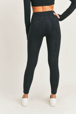 Load image into Gallery viewer, Black stucco Textured Leggings