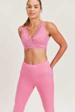 Load image into Gallery viewer, Floral_Lace_Mesh_X-Back_SportsBra