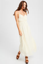 Load image into Gallery viewer, SWISS DOT TEXTURED CHIFFON HALTER NECK MAXI DRESS