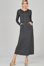 Load image into Gallery viewer, Long Sleeve T-shirt Hoodie Maxie Dress