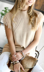 Load image into Gallery viewer, Fringed Sleeveless Sweater