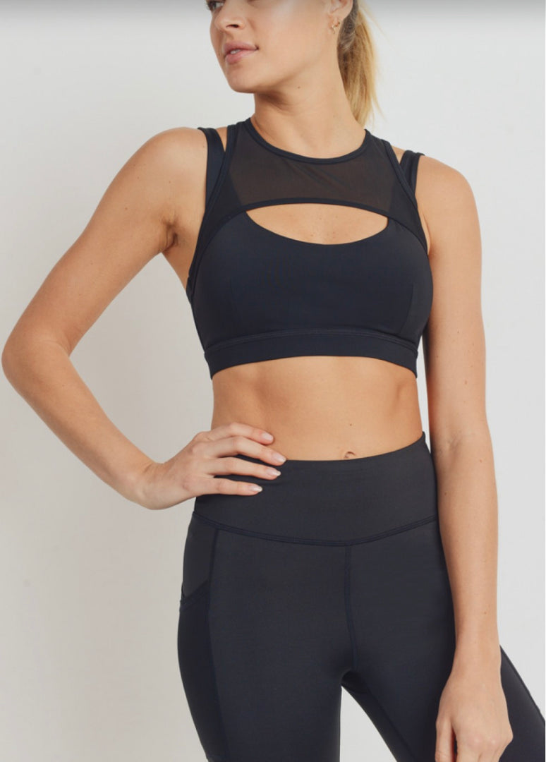 Harness Mesh Hybrid Racerback Sports Bra
