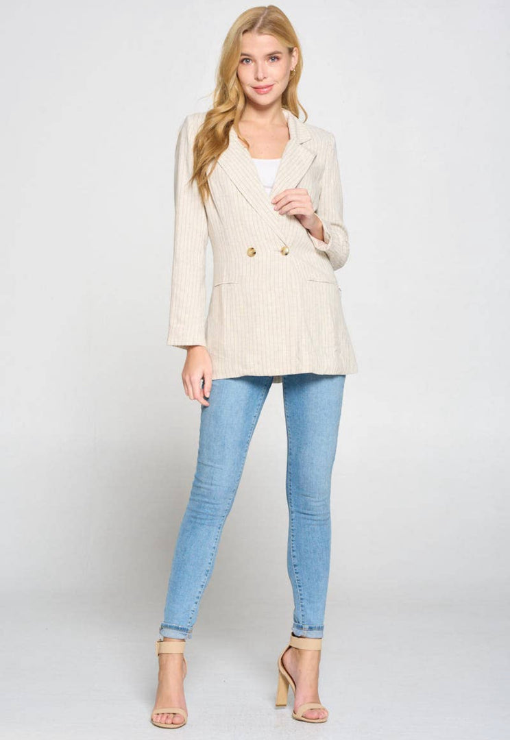 Striped Linen Blazer
