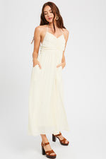 Load image into Gallery viewer, SWISS DOT TEXTURED CHIFFON HALTER NECK MAXI DRESS