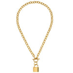 Load image into Gallery viewer, Callie Chunky Lock Necklace - Gold
