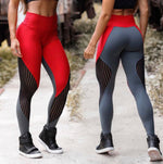 Load image into Gallery viewer, Red and Grey Leggings with Sheer Accents