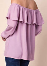 Load image into Gallery viewer, Off the shoulder front tie ruffle top