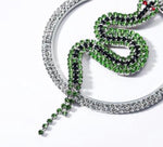 Load image into Gallery viewer, Rhinestone Hoop Snake Earrings