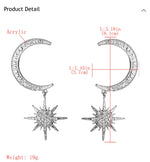 Load image into Gallery viewer, Moon and Star Rhinestone Earrings