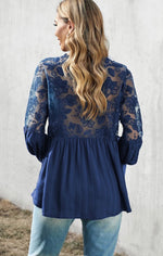Load image into Gallery viewer, Lace Shoulder Blouse