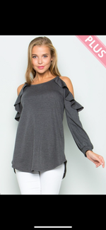 Load image into Gallery viewer, Plus Size Grey Top