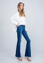 Load image into Gallery viewer, Mid Rise Boot Cut with Frayed Hem