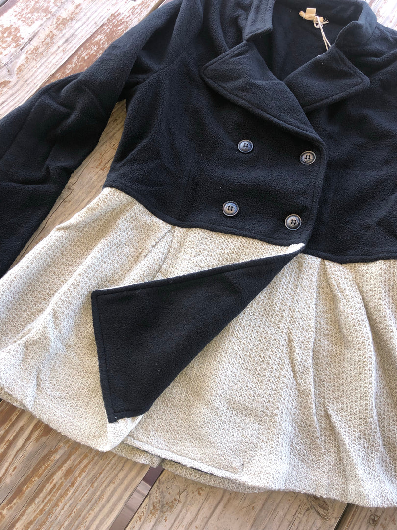 Black Fleece and Sweater Combo Jacket