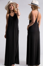 Load image into Gallery viewer, Strap Back Jersey Maxi Dress