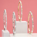 Load image into Gallery viewer, Rhinestone and Pearl Hoops