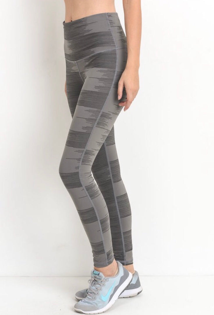 Grey Brushstroke Leggings