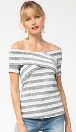 Load image into Gallery viewer, Heathered Striped Criss Cross