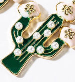 Load image into Gallery viewer, Pearl Cactus Earrings