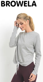 Load image into Gallery viewer, Tie Front Long Sleeve Top