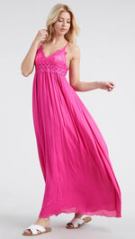 Load image into Gallery viewer, Maxi dress with crochet bralette