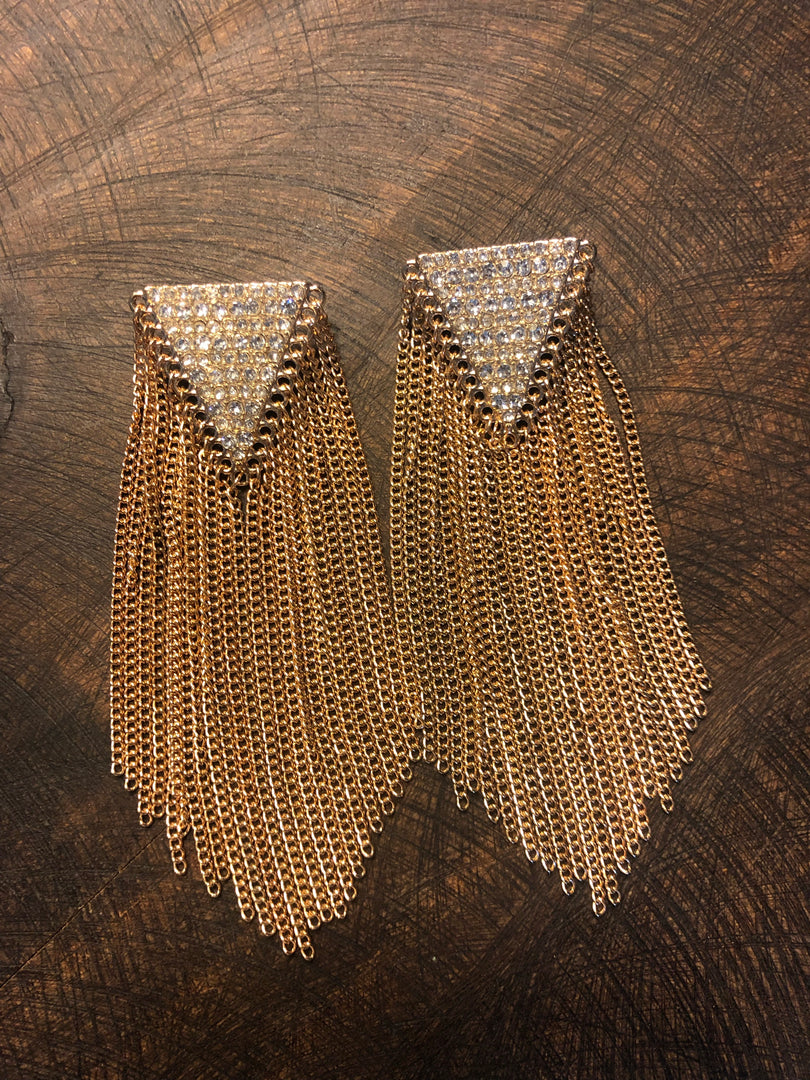 Gold Tone Fringe Earrings