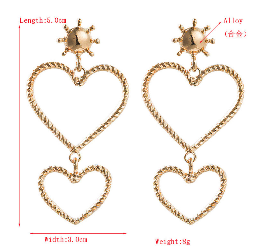 Double the Love Heart Earrings