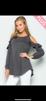 Load image into Gallery viewer, Plus Size Grey Top