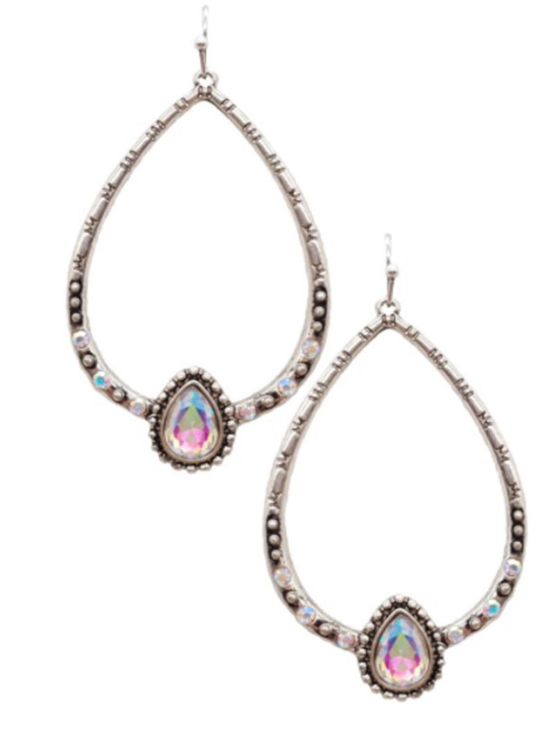 Concho Style Teardrop Earrings