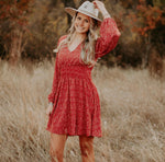 Load image into Gallery viewer, V Neck Balloon Sleeve Dress