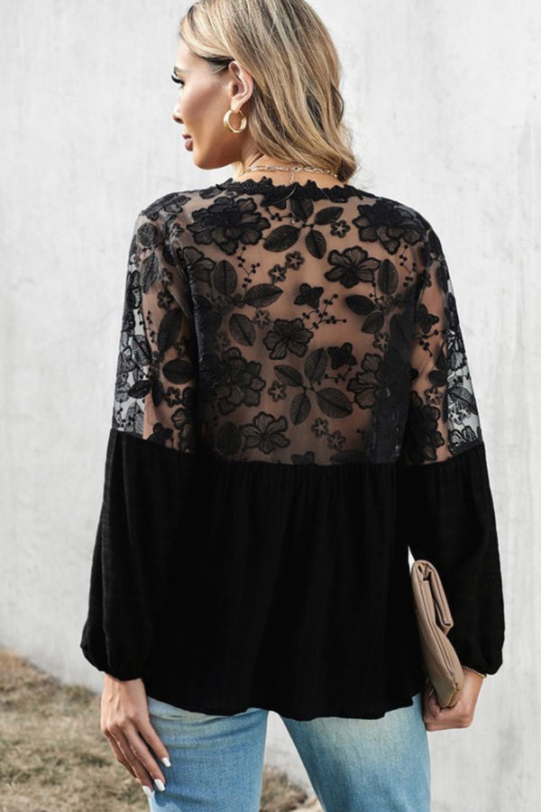 Lace Shoulder Blouse