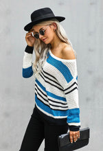 Load image into Gallery viewer, Loose Fit Striped Pattern Sweater