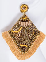 Load image into Gallery viewer, Beaded Triangle Drop Earring