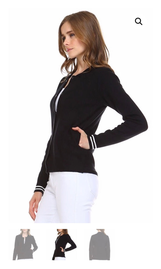 Black Varsity Style Jacket