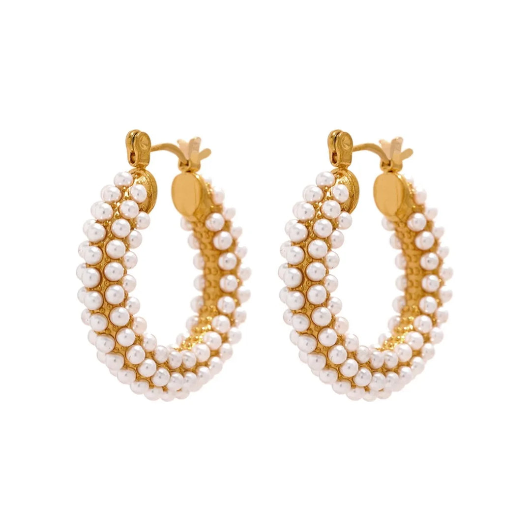 GOLD + PEARL HOOPS