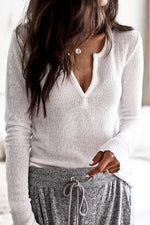 Load image into Gallery viewer, Lightweight V neck Long sleeve top