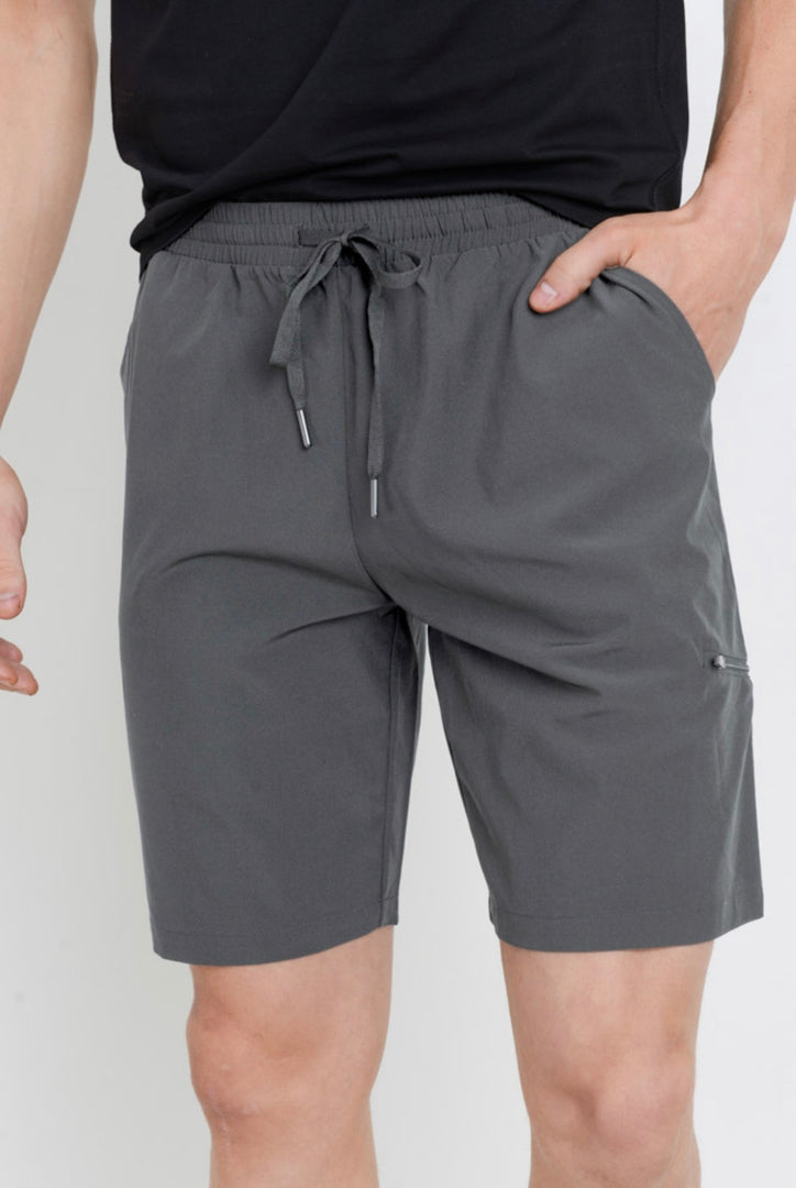 Men’s Athletic Drawstring Shorts with Zipper