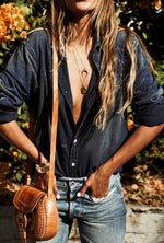 Load image into Gallery viewer, Distressed Washed Out Denim Shirt