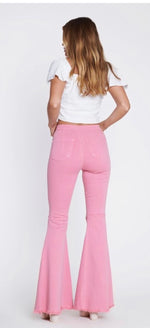 Load image into Gallery viewer, Blush Frayed Hem Bell Bottoms